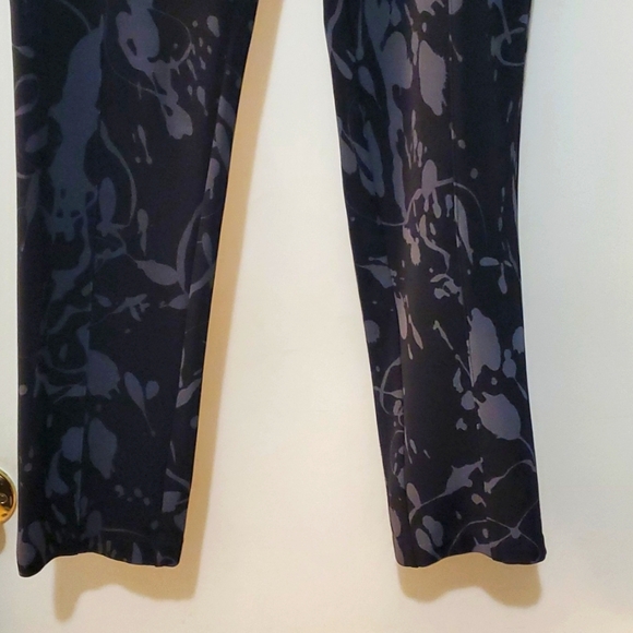 Bisou Bisou Black/Gray Abstract Print Zipper Dress Stretchy Ankle Pants Size 14 - Picture 3 of 8